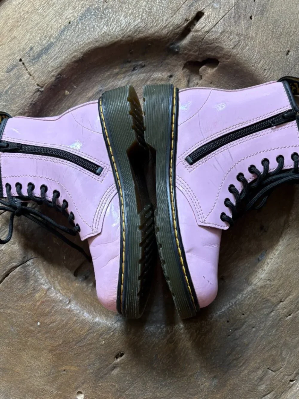 Doc Martens 1460J pink patent combat boots children's size 1